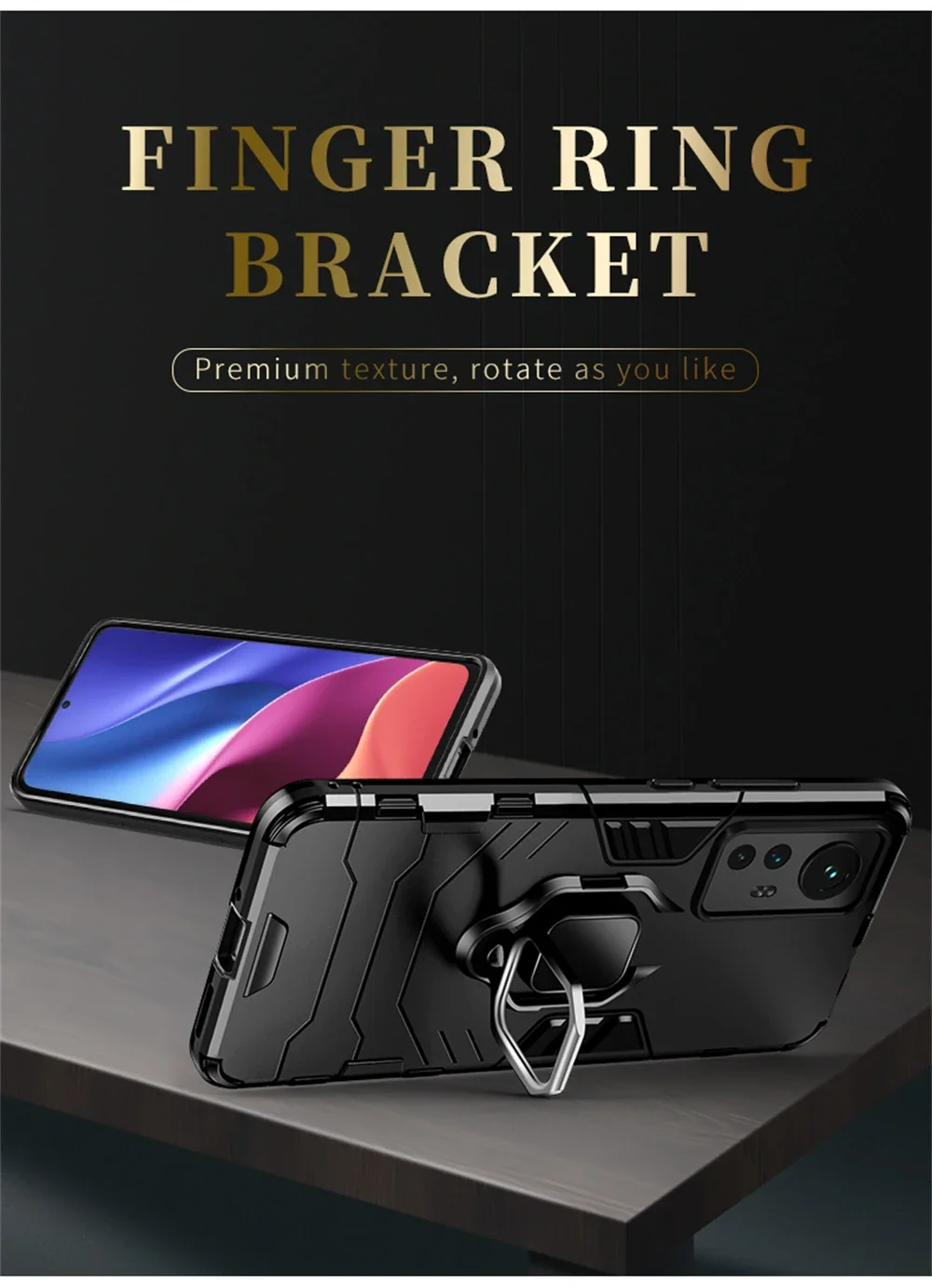 Magnet Armor For Xiaomi 13T 12X 11T 12T 13 12 Mi 9T 10T 10 9 8 A2 11 Lite 5G NE 11i Pro A3 A1 ShockProof Ring Case Cover_voghion.com
