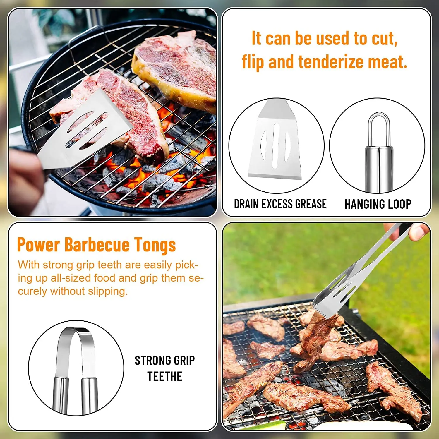 10Pcs Portable BBQ Grill Tools Set Barbecue Utensils Kit Professional Grilling  Accessories for Cooking Picnic Party Camping - AliExpress