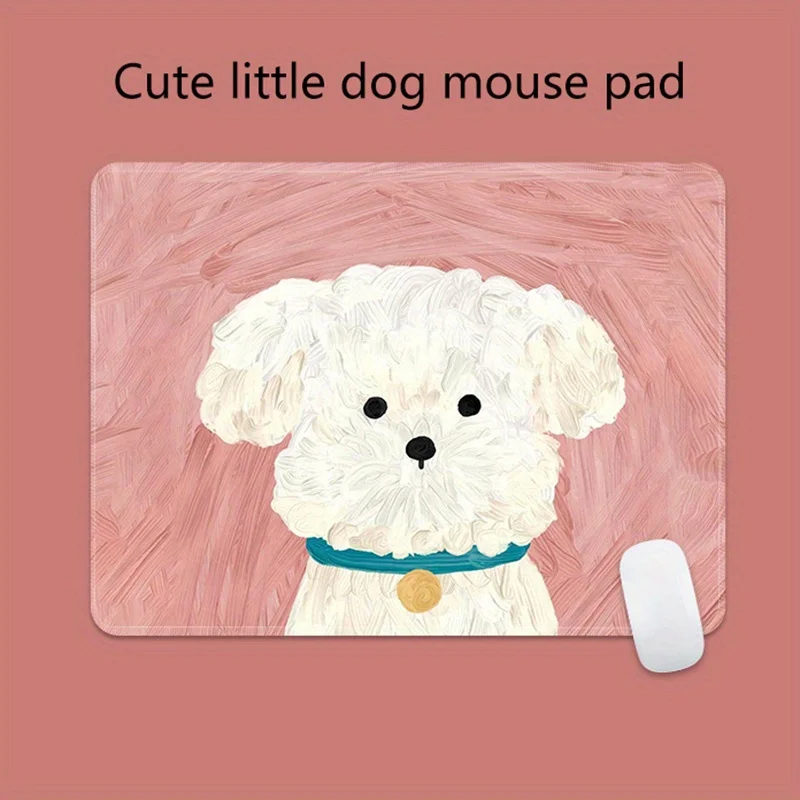 Charming Puppy Mouse Pad with Anti-Slip Rubber and Durable Stitching