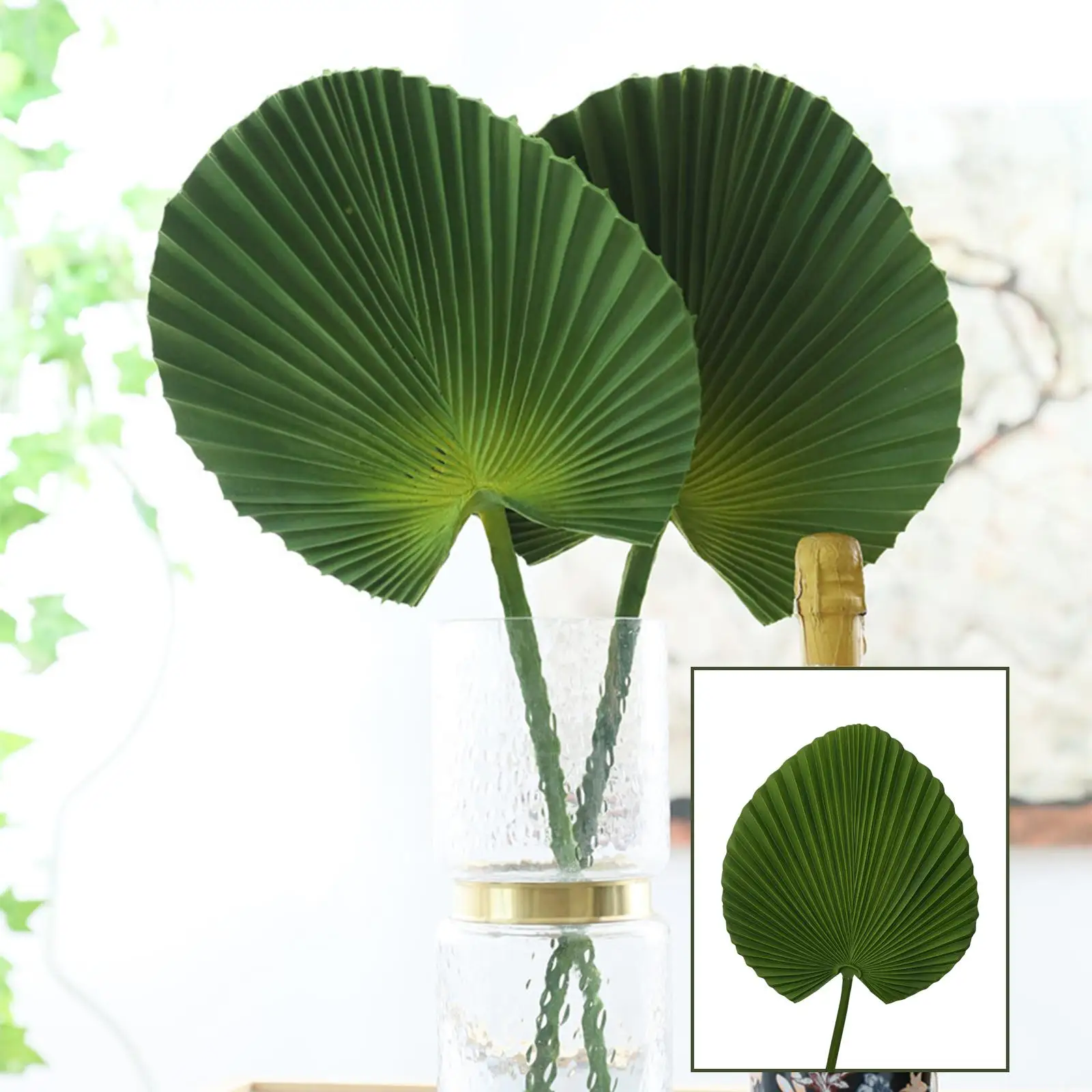 Artificial Palm Leaf Bohemian Faux 65cm Tall Tropical Foliage Leaves for Flower Arrangement Decor