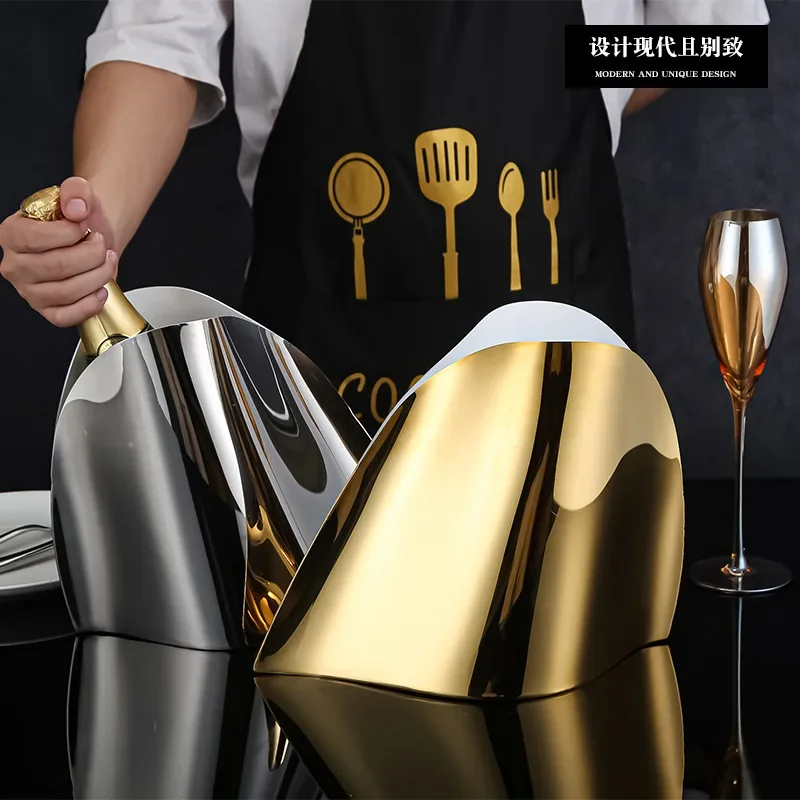 

Stainless Steel Champagne Bucket Iced Champagne Wine Beer Bucket Bar KTV Utensils Stainless Steel Ice Bucket Ice Bucket Buckets