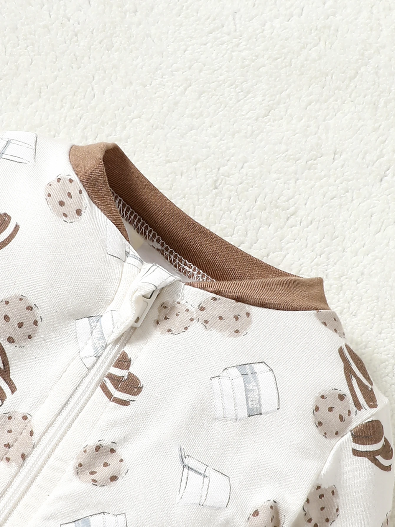 Baby Ankle Jumpsuit 2PCS Spring and Autumn Girls/Boys Bamboo Fiber Breathable Comfortable Brown Clean Flower Series baby clothes baby sleepsuit