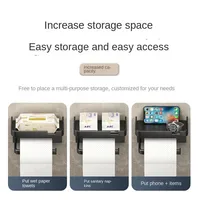 Wall Mounted Toilet Paper Holder Rustproof Thickened Plastic Storage Rack For Bathroom Kitchen Toilet Paper Roll Holder 2