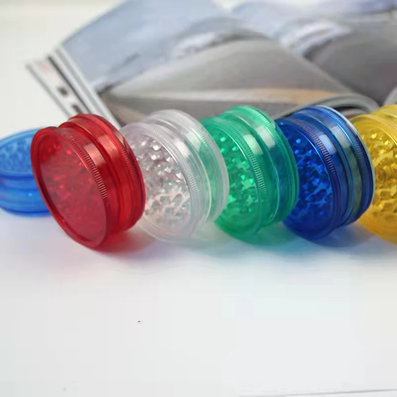 40mm 3 Layer Round Shape Plastic Grinder Herb Grinder Tobacco Spice Crusher Manual Cigarette Breaker nut spice grinder herb grinder herb spice grinder