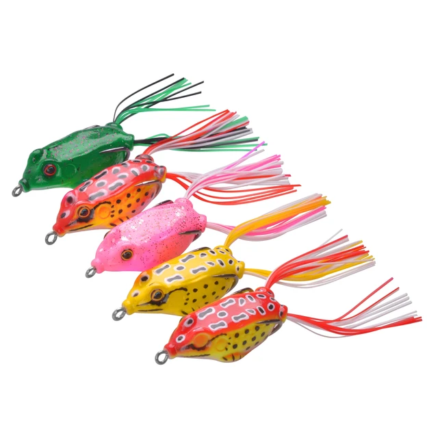 8Pcs Frog Fishing Lures Hollow Body Soft Baits Topwater Lifelike