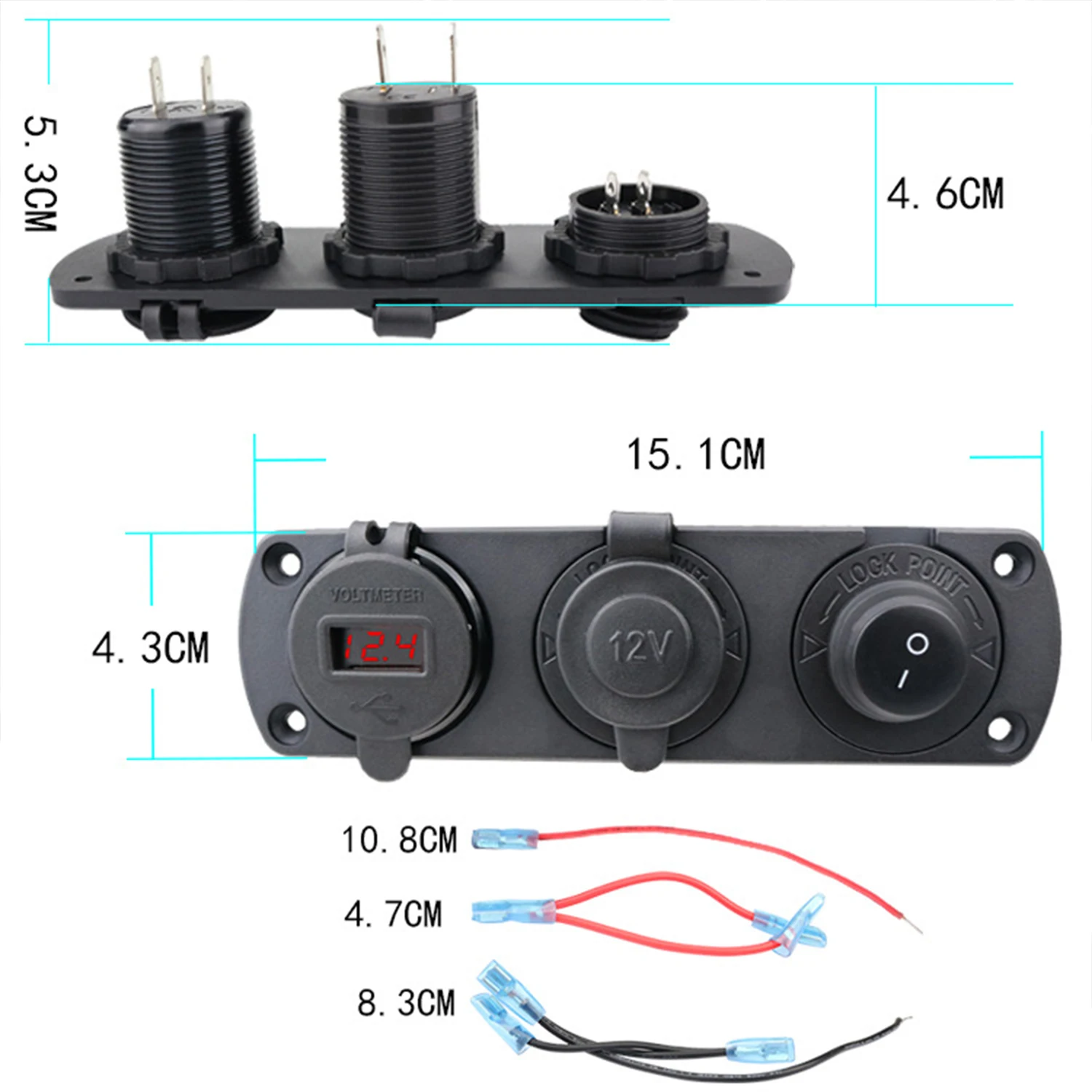 12V ð   3 in 1  ڵ  QC3.0 USB ܼƮ г RV ؾ Ʈ     
