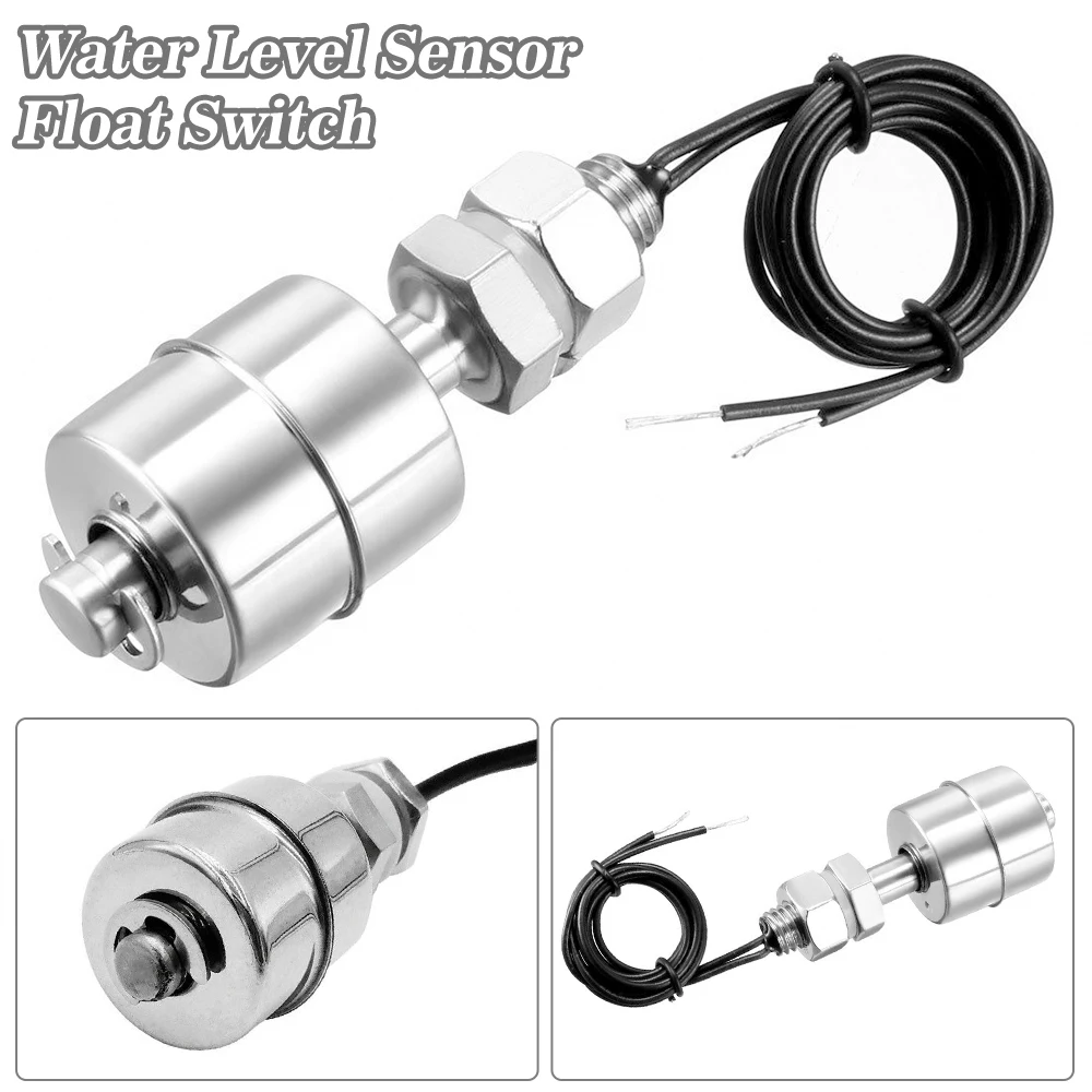 2PCS Float Switch Sensor Vertical Stainless Steel Liquid Water level
