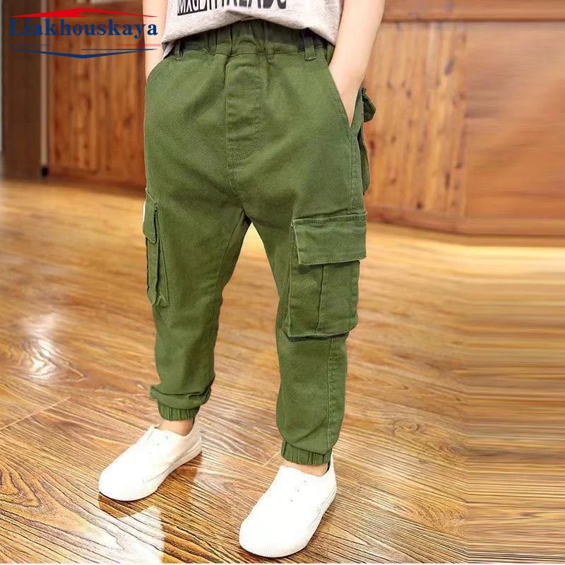 Boys Cargo Pants for 110-160cm Spring Winter
