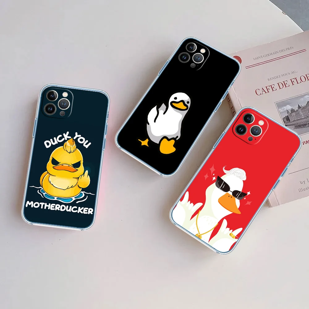 Cartoon Duck Transparent Phone Case