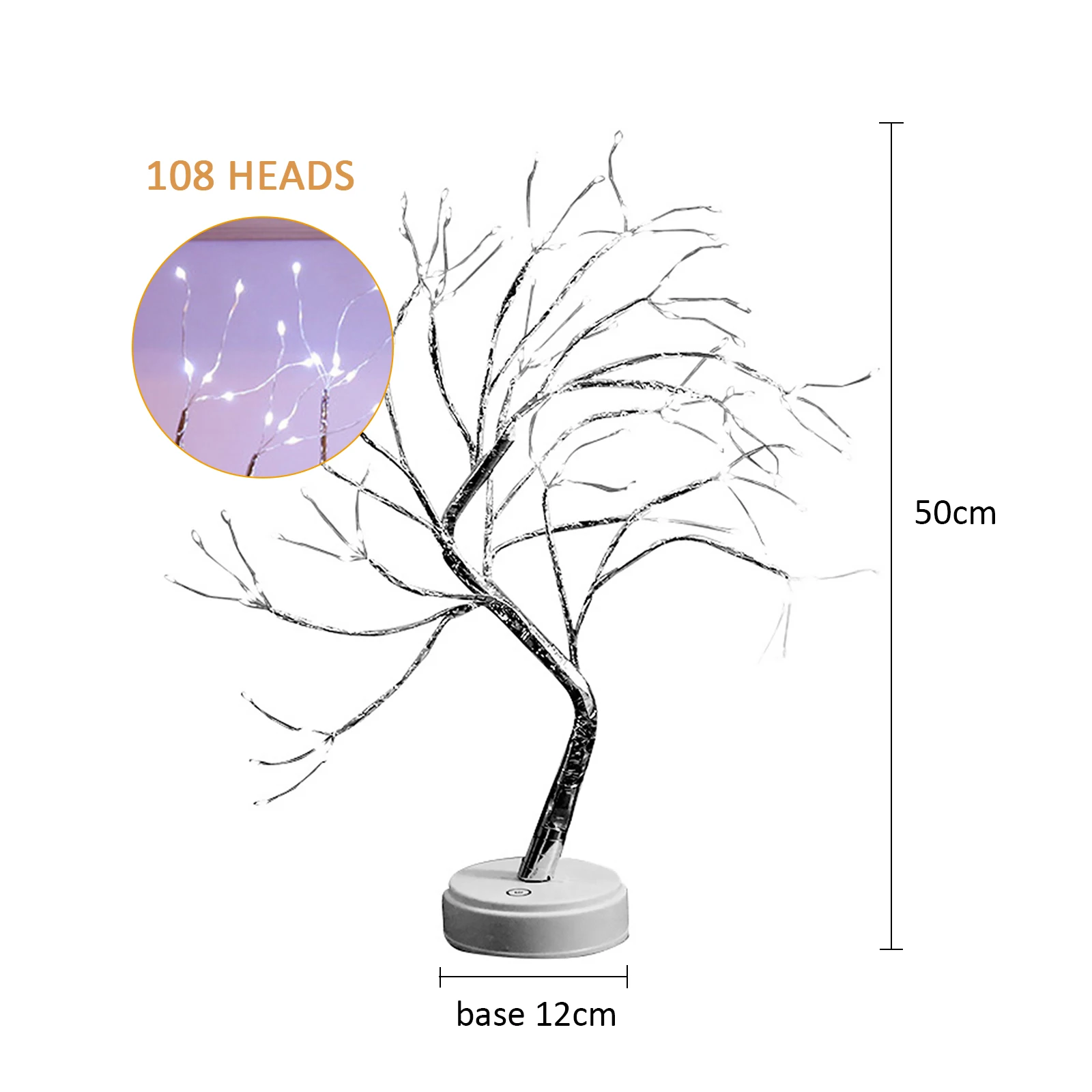 LED Night Light 20inch Tabletop Bonsai Tree Light USB or Battery Operated  Touch Switch 108LED Lamp Copper Wire Branch Light Room