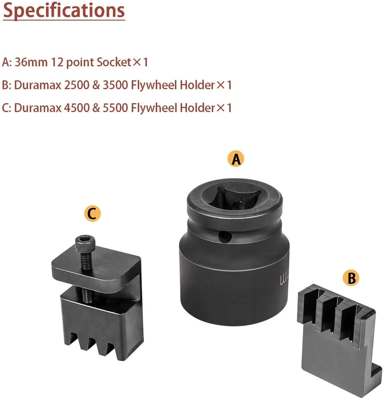TENG MILE Flywheel Locking Tool with 36mm 3/4&rsquo;&rsquo; Socket for 6.6L Duramax Auto Tools Professional