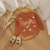 MISOWMNJOY Baby Halloween Sweaters for Girl Boy Knitted Long Sleeve Winter Clothes Pumpkin Pullover Children Jumper Tops Ovesize 3