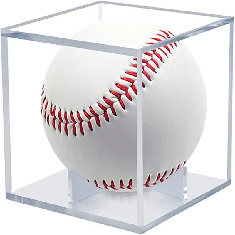 

Acrylic No. 9 80*80*80 baseball box showing golf tennis balls transparent, storage box holder UV protection against dust