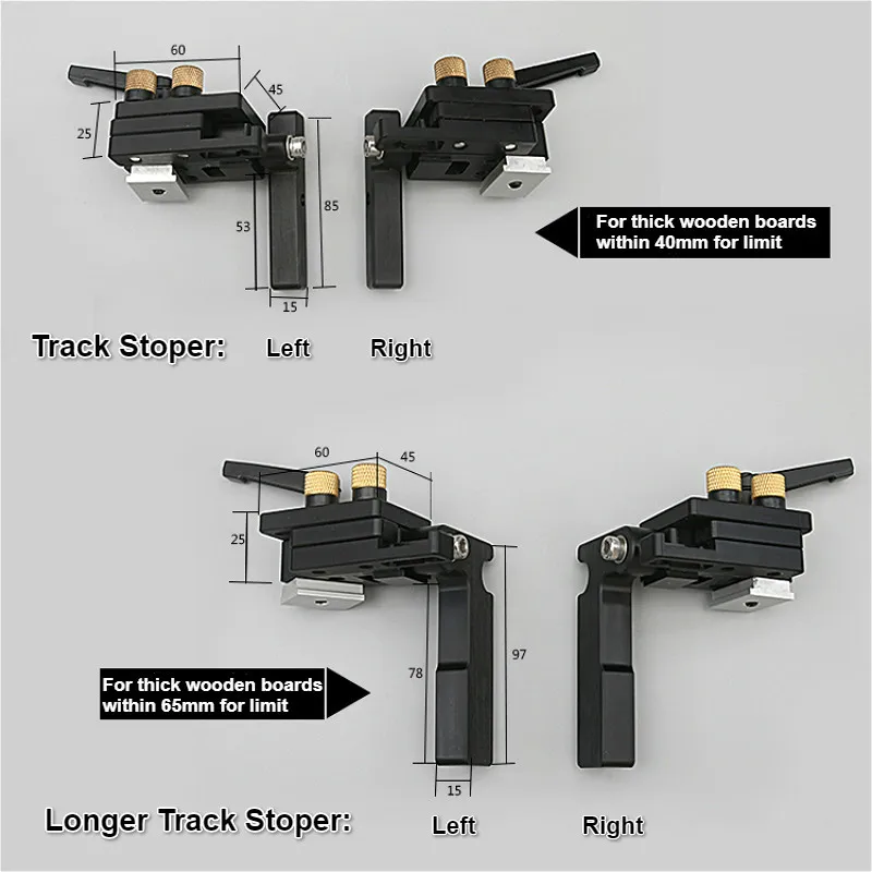 Miter Track Stop Track Limit For T-Slot T-Tracks Stop Chute Limiter Locator Woodworking DIY Manual Tools router bits for wood