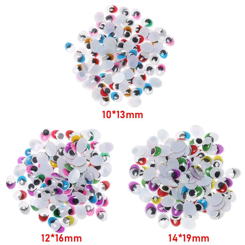 Colorful Oval  Parts   DIY Dolls Materials Wiggling Moving Eyes 3D Dolls Accessories  Panda Eye