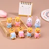 1Pairs Simulation Forest Animal Family Rabbit Cat Tiger Chick Figures Cartoon Ornament Doll Collectible Toys For Children Gifts 3