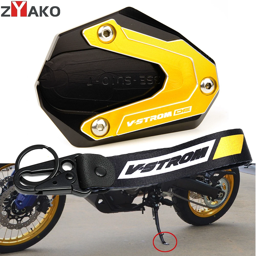 

For V-STORM 800DE 2023 VSTROM 800DE V-strom 800 de CNC Motorcycle Kickstand Foot Side Stand Extension Pad Keyring Key Chain