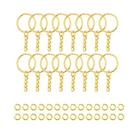 30pcs Silver Plated Metal Blank Keyring Keychain Split Key Ring with Chain Climbing Buckles Carabiner Keychain Rings Accessories 2