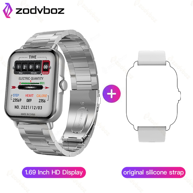 New Smart Watch Men 1.69 Inch Sreen Real-time Heart Rate Monitoring Bluetooth Call Waterproof Smartwatch For Android IOS