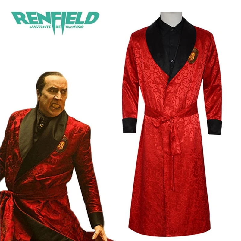 

Renfield Dracula Cosplay Costume Adult Unisex Spandex Kigurumi Pajamas Bathrobe Robe Shirt Belt Set