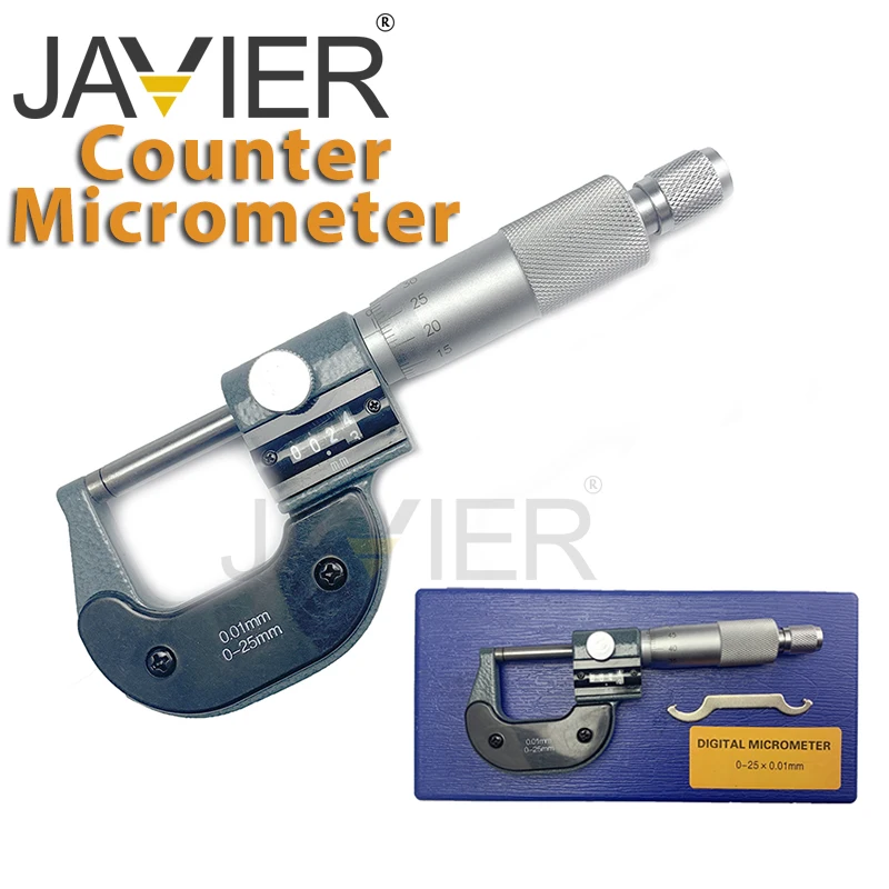 0 25mm 0.01mm outside micrometer with counter read digital Micrometer