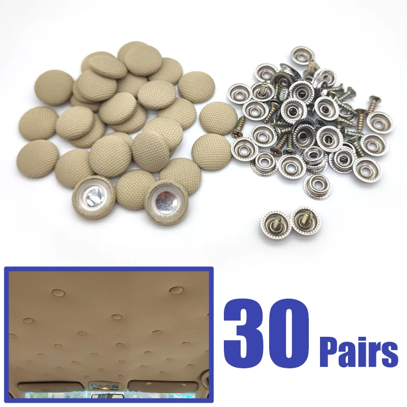 30pcsCarInteriorRoofBucklesHeadlinerCeilingClothFixingScrew