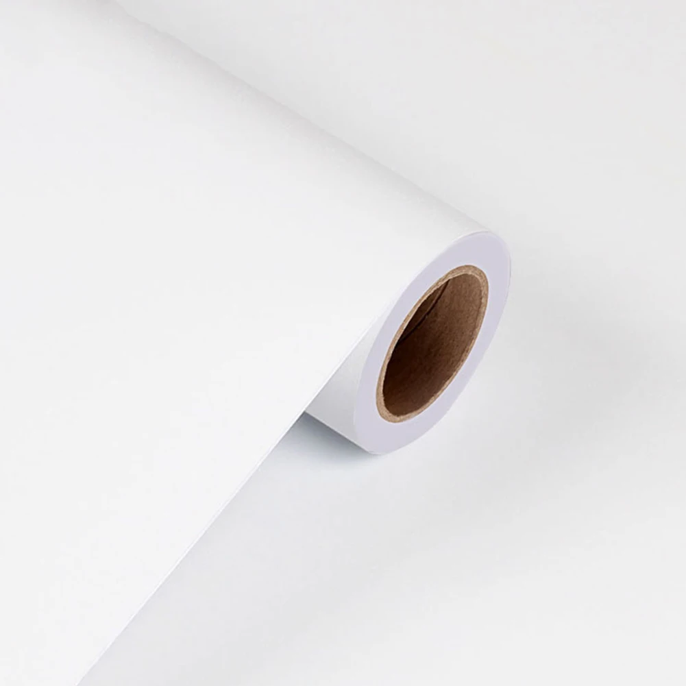 

Matte White Wallpaper Vinyl Self-Adhesive Contact Paper Peel and Stick Cabinet Countertop Removable Waterproof Wall Decor