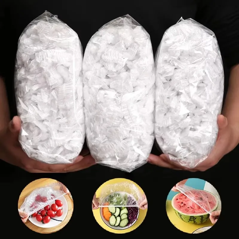 50-400pcs Disposable Food Cover Plastic Wrap Durable Elastic Food Lids for Bowls Elastic Plate Covers For Kitchen Food Saver Bag 1