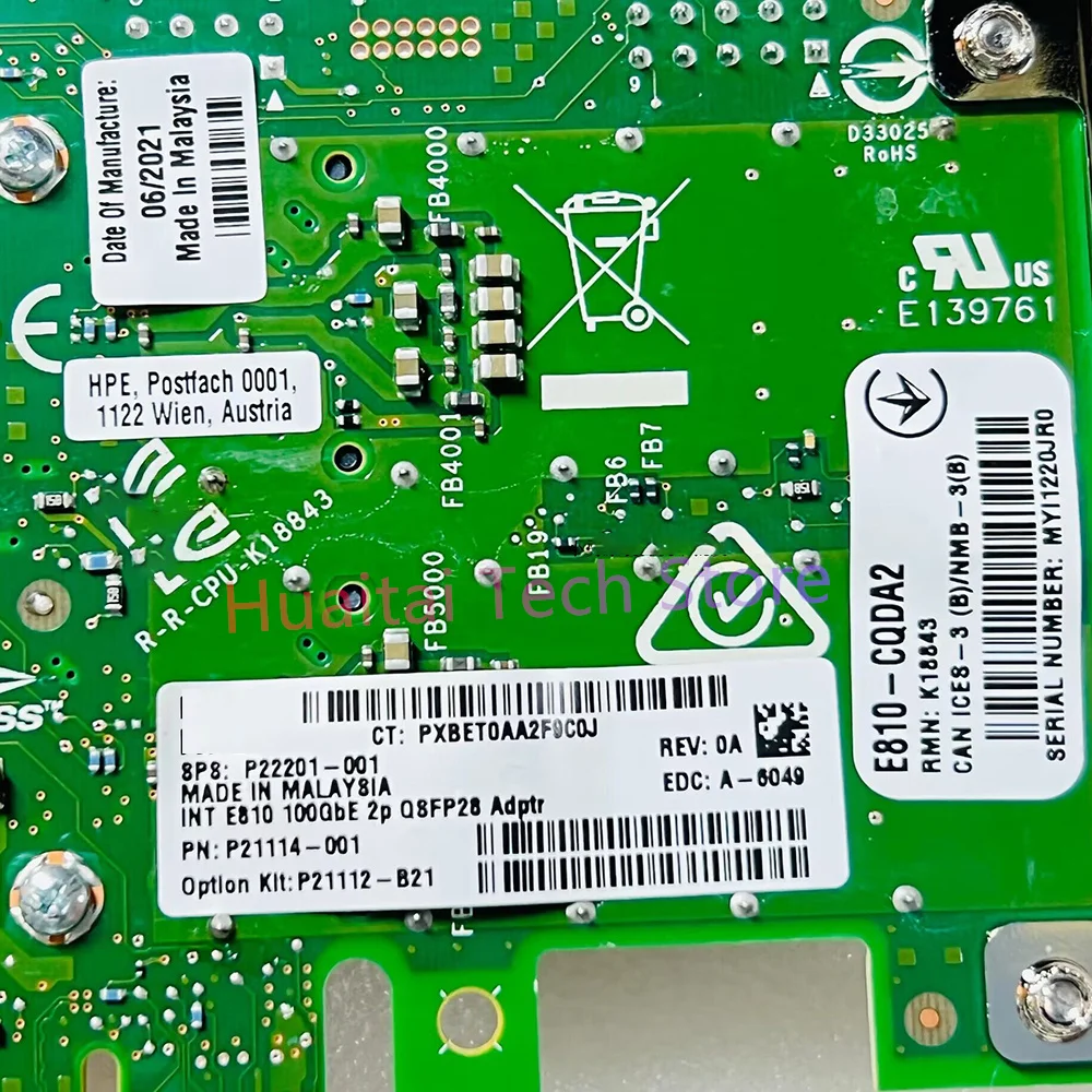 For HPE 100Gb QSFP28 Dual-port Ten Gigabit Network Adapter P21112-B21 P21114 E810-CQDA2 7 For HPE 100Gb QSFP28 Dual-port Ten Gigabit Network Adapter P21112-B21 P21114 E810-CQDA2 - Image 5