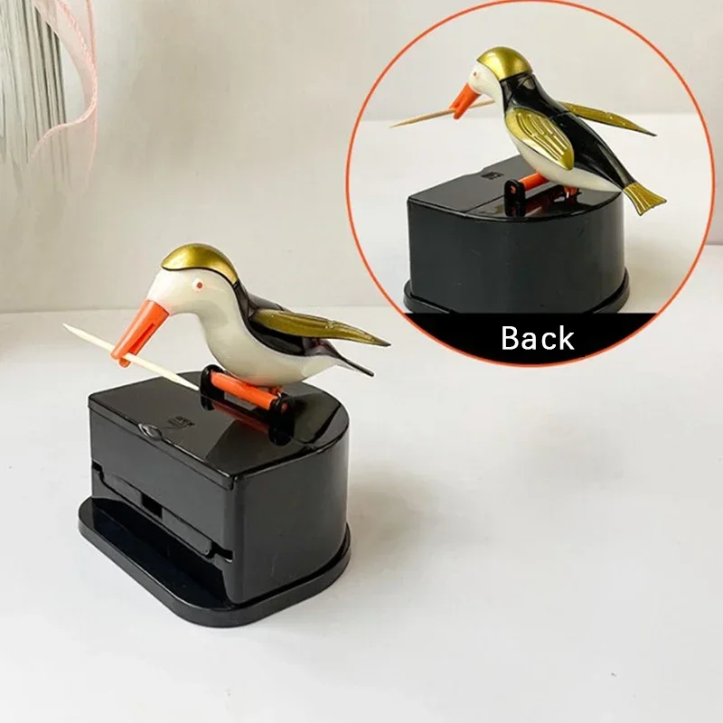 Cute Little Bird Toothpick Container Automatic Toothpick Dispenser Toothpick Holder Home Decor Table Decoration  이쑤시개 디스펜서