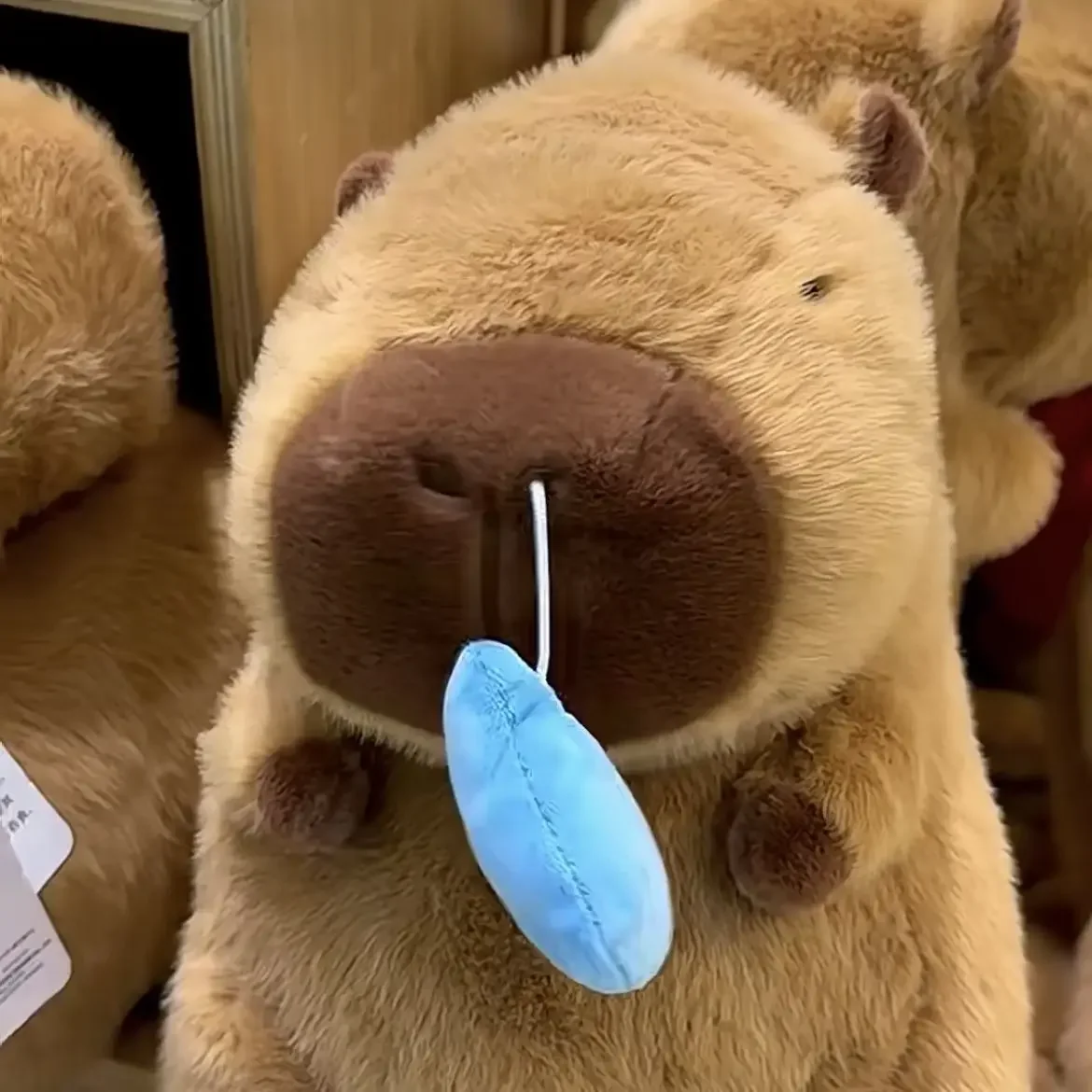 20cm Cute Snotty Capybara Plush Pillows Simulation Animals with Stretchable Nasal Mucus Soft Stuffed Plushy Doll Kid Gift 2