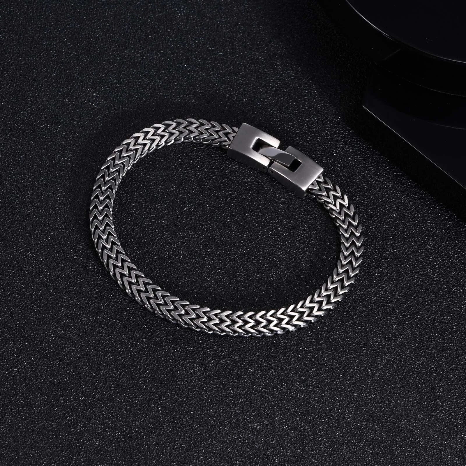 Chain Bracelet Stylish Stainless Steel Bali Foxtail Double Franco Link Chain Bracelets Armband Male Jewelry