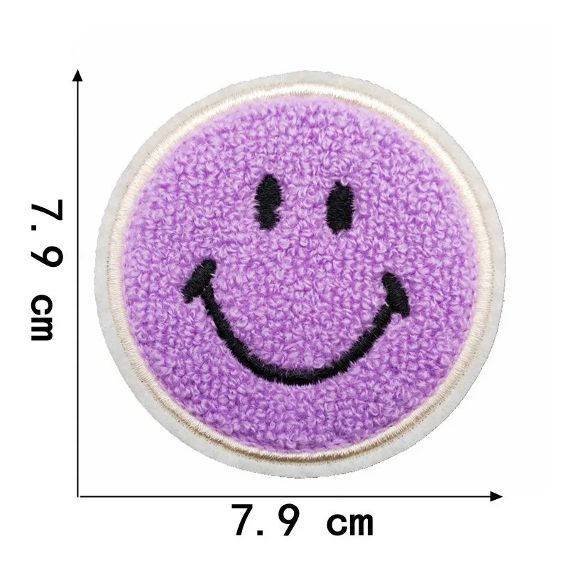 1Pcs Round Expression Smiley Face Patch Clothes Iron on Embroidered Sew Applique Cute Fabric Badge Garment Apparel Accessories 