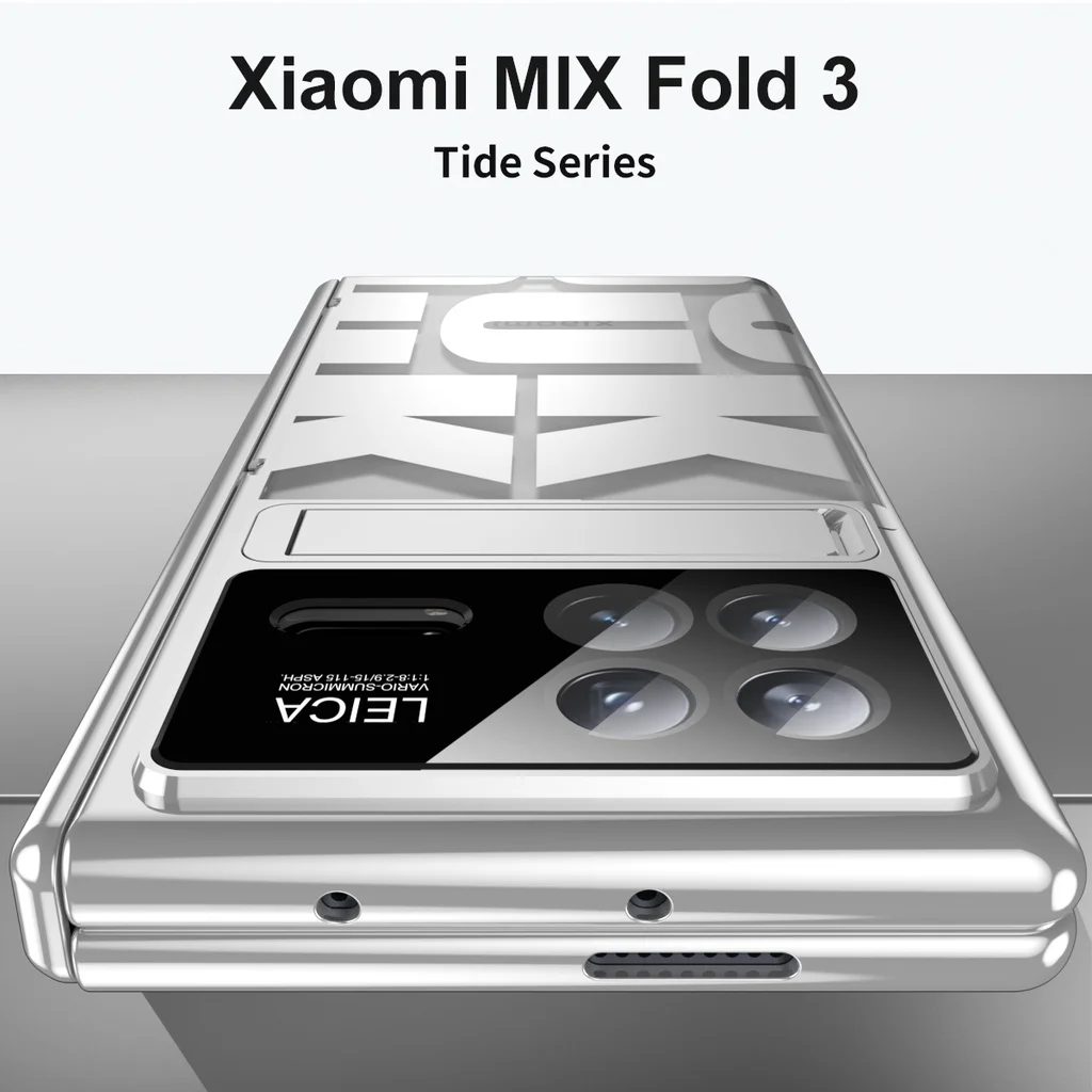 Fashion Plating Transparent Kickstand Case For Xiaomi MIX Fold 3 Fold3 360 Full Screen Protector Cover