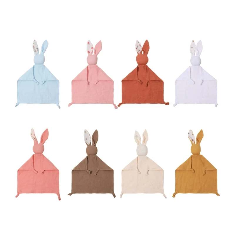 

Cartoon Rabbit Sleep Toy Baby Teething Bib Appease Towel Soft Security Blanket Cotton Burp Cloth Infants Shower Gift