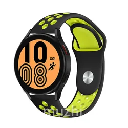 Silicone Sport Hole Watch Band - Universal 22mm/20mm Strap for 22mm watch band (8 black yellow)