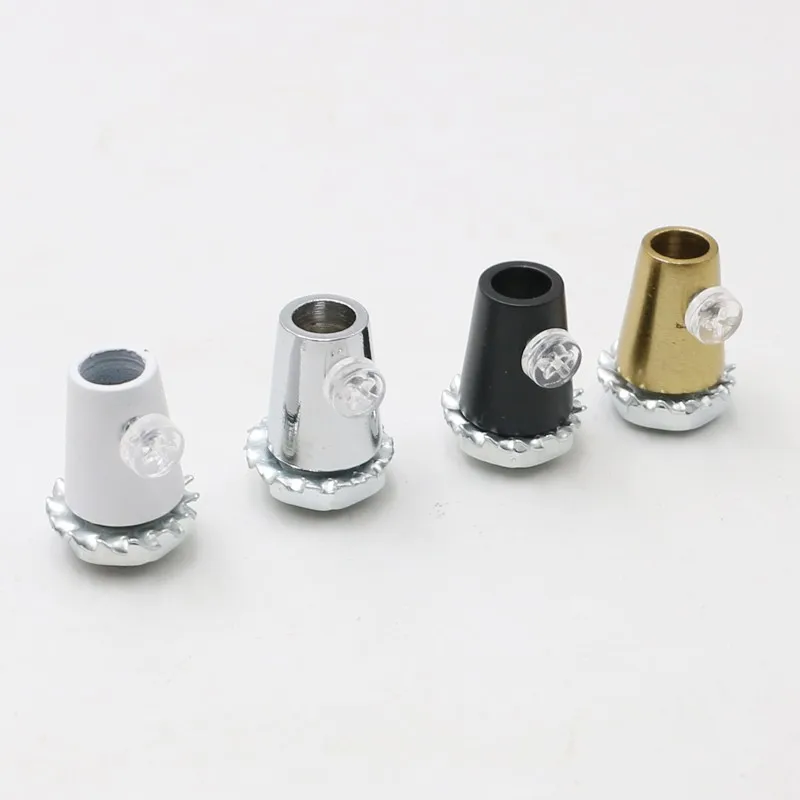10pcs D14xH17mm M10 Threaded Wire Lock Metal Cable Grips with M4 Clear Screw Cable Glands Connectors for Strain Relief