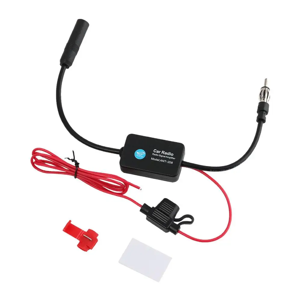 Car Antenna Universal Practical FM Signal Amplifier Anti-interference Universal FM Booster Amp Automobile Parts