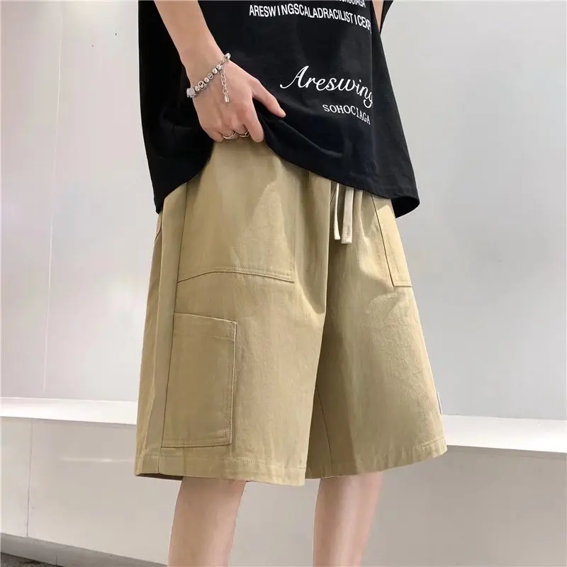 White Cargo Shorts Summer Men Casual Sports Short Pants Bermuda Cityboy Multi-pocket Short Cargo Pants Male Dance Streetwear