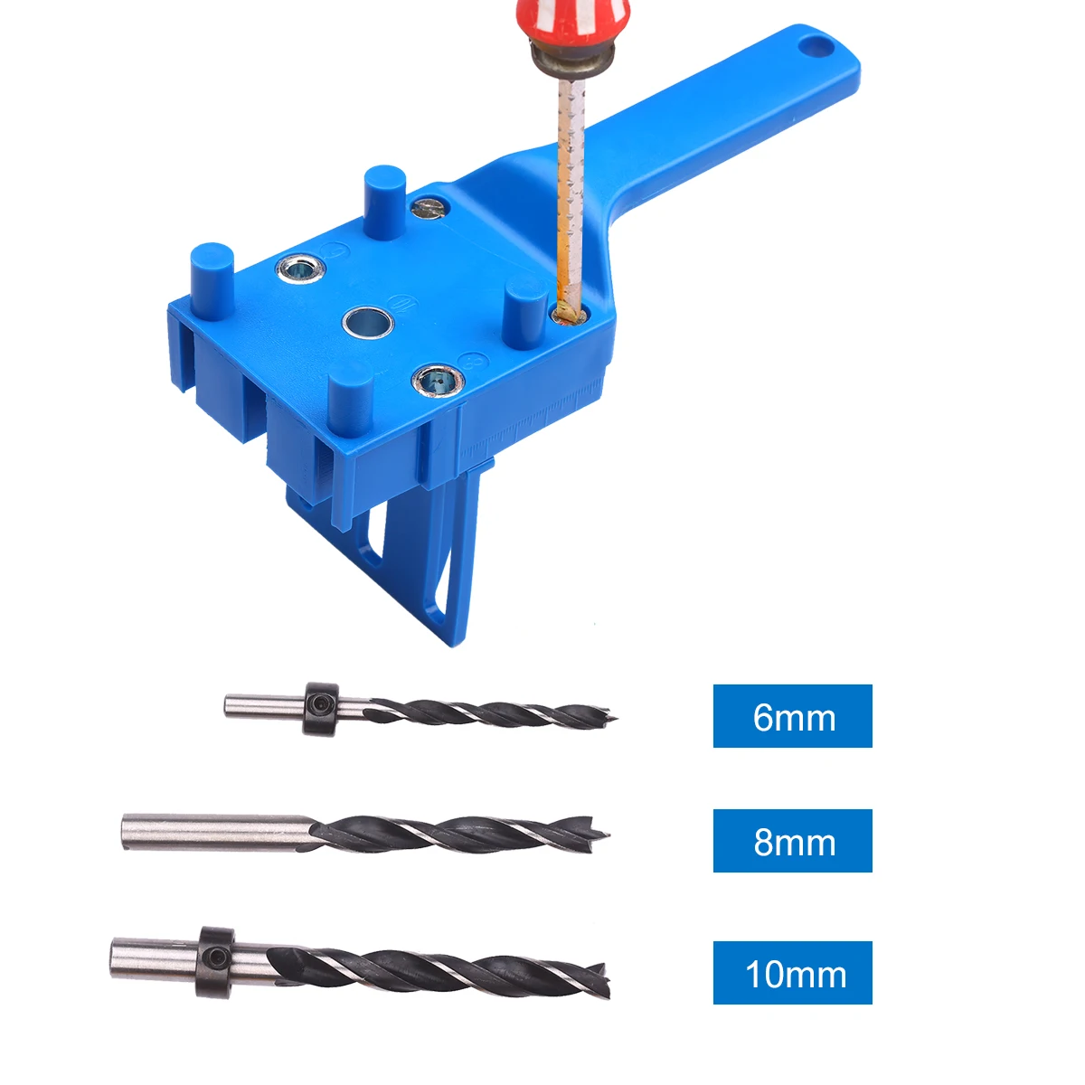 

Зажим для дюбеля, быстросъемный ручной кондуктор из АБС-пластика для работ по дереву, подходит для сверл 6/8/10 мм