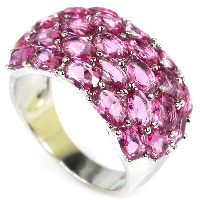 5g Customized 925 SOLID STERLING SILVER Rings Pretty Swiss Blue Topaz Pink Tourmaline Violet Tanzanite London Blue Topaz CZ Wome
