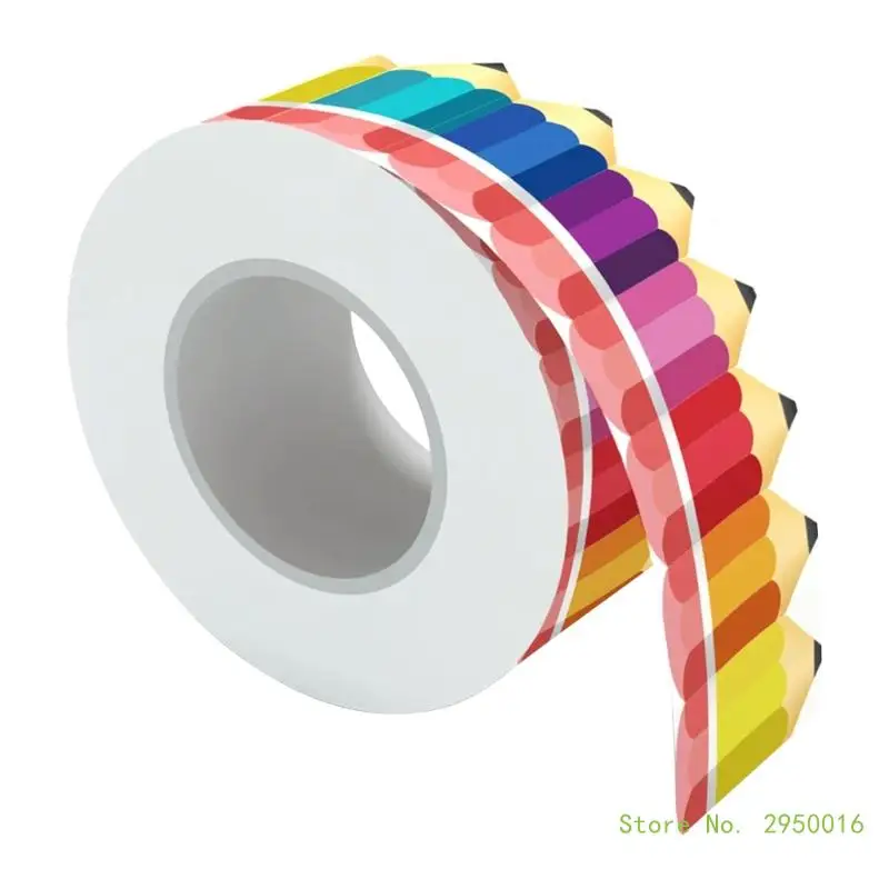 

1 Roll 7cmx20m Durable Paper Border Trim in Colorful Colored Pencil Shape for DIY Crafts and Decorating