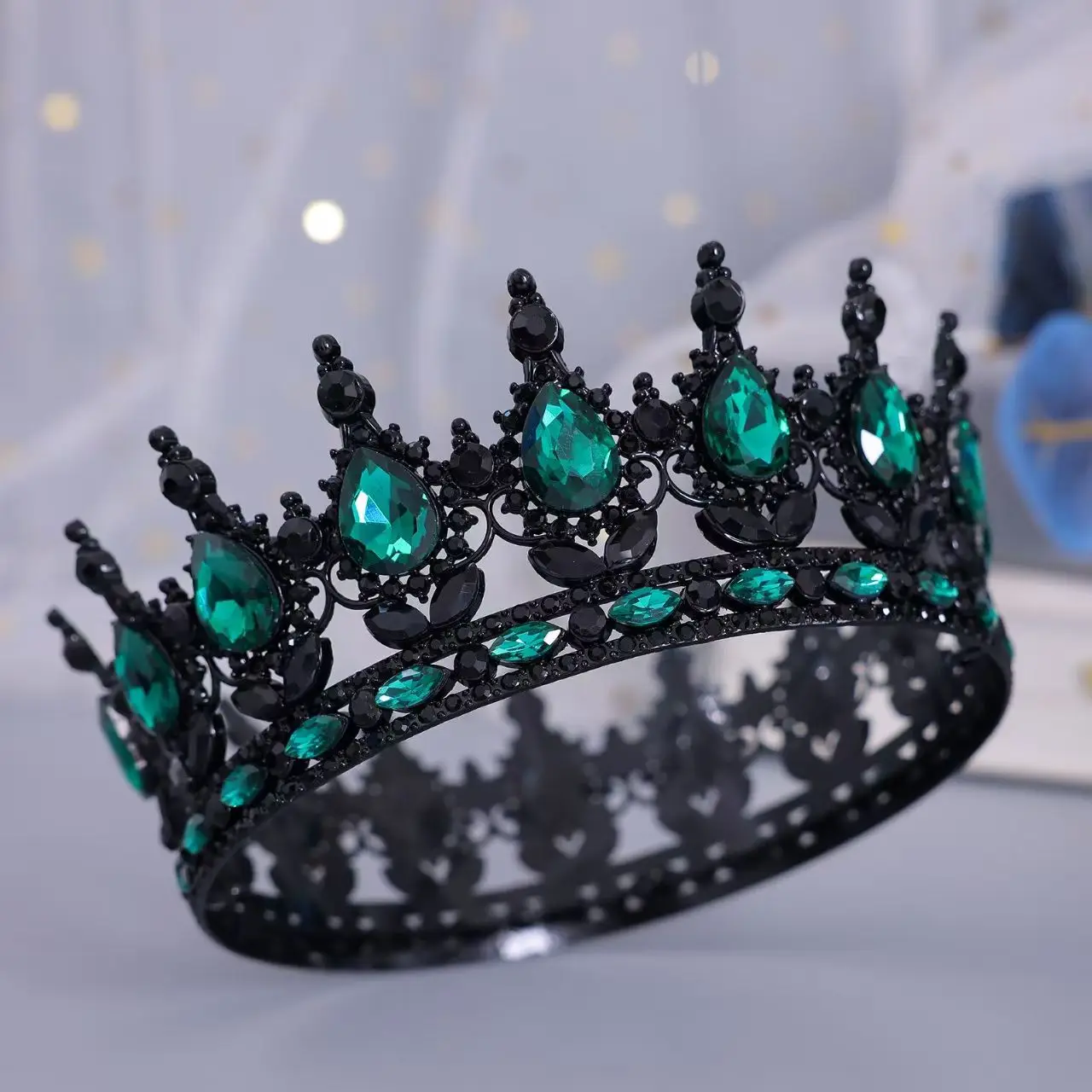 Hair Accessory European Fashion Princess Tiara Baroque Crystal Crown Wedding Pageant