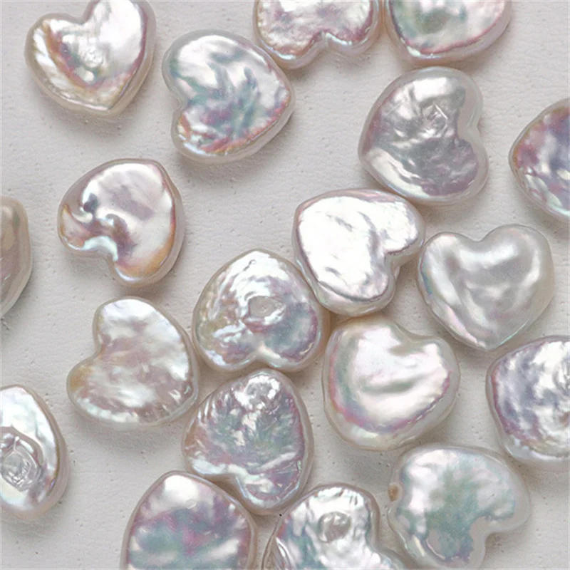White Heart Shaped Natural Freshwater Baroque Pearl Loose Beaded for Jewelry Making Necklace Earrings 2A 3A 4A Quality 담수진주 3