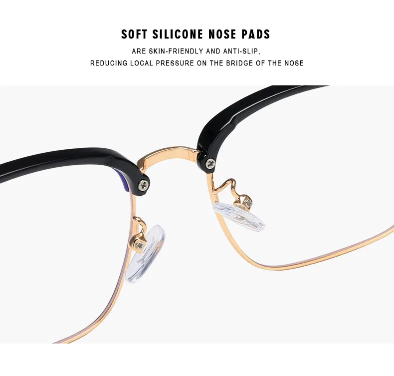 Blue Light Glasses - O-Q CLUB Square Eyeglass Frame with Anti-Reflective Lenses