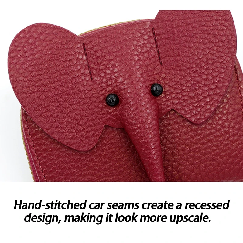 Creativa Borsa in Pelle PU per Donne, Portacarte con Ciondolo a Forma di Elefantino, Ideale come Regalo di Compleanno - immagine 5