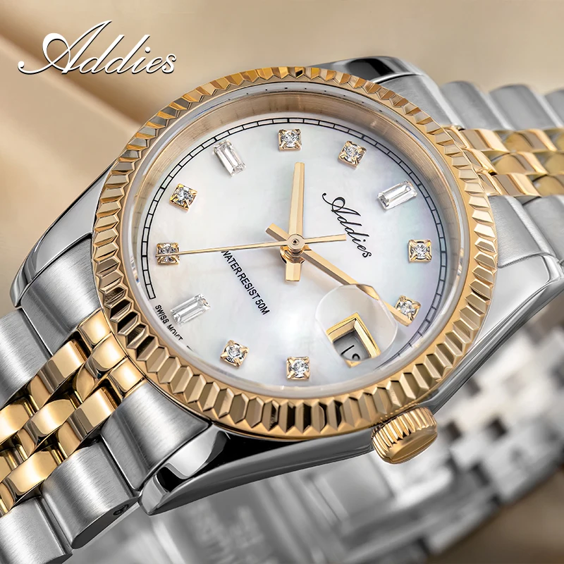 ADDIES 585 Quartz Women's Watches Sapphire Glass 5Bar Waterproof 316L Stainless Steel Diving Fashion Luxury Wristwatch For Woman - Image 5