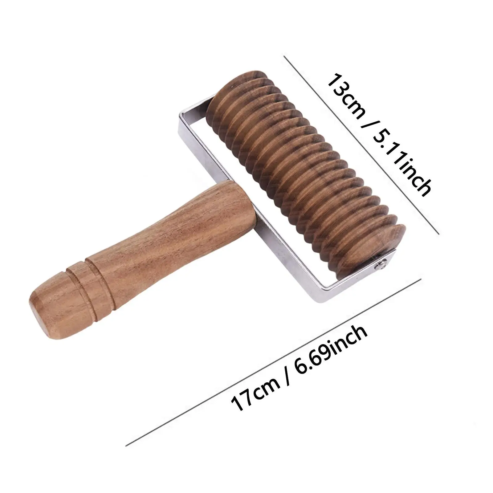 Wooden Pasta Cutter Comfort Handle Docker Kitchen Utensils Cooking Tools Pasta Roller Noodle Lattice Roller for Home Restaurant