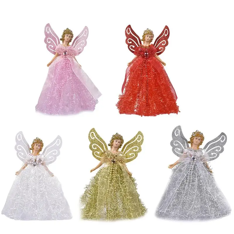 2024 Christmas Angel Dolls Albero Di Natale Top Angel Ornaments Xmas Treetop Figurine Navidad Decorazione Di Capodanno Noel Gifts