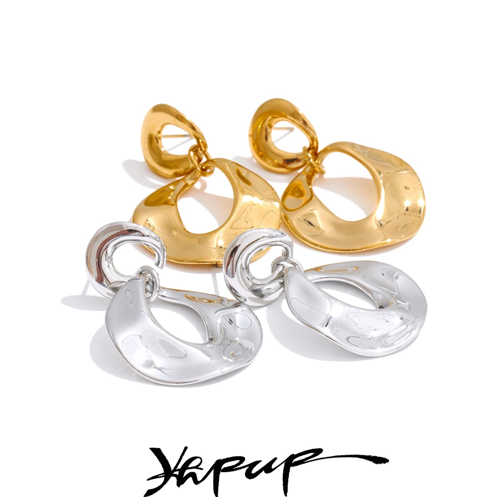 Yhpup Earrings Geometric Stainless Steel